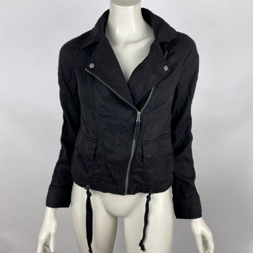 Marrakech Lyocell Twill Jacket Women XS $119 Full Zip Lightweight Black Pockets